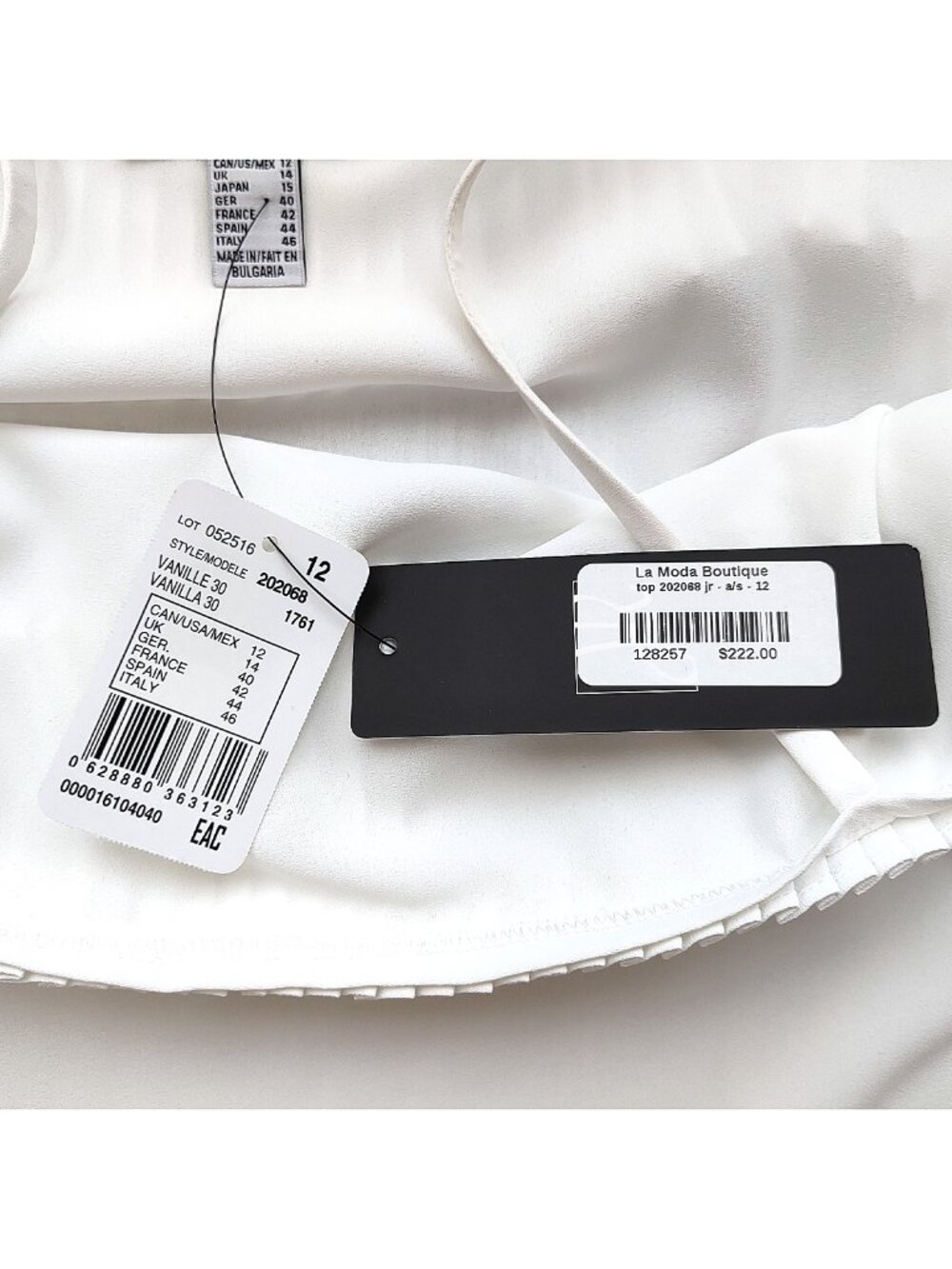 NWT White Blouse Ruffle Cold Shoulder 202068 Flowy Pleated Top 12 Joseph Ribkoff - Picture 6 of 16